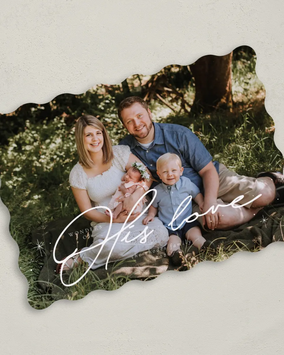 This is a 5" x 7" Christmas Card called Radiant Wonder printed in full color on Premium Smooth paper