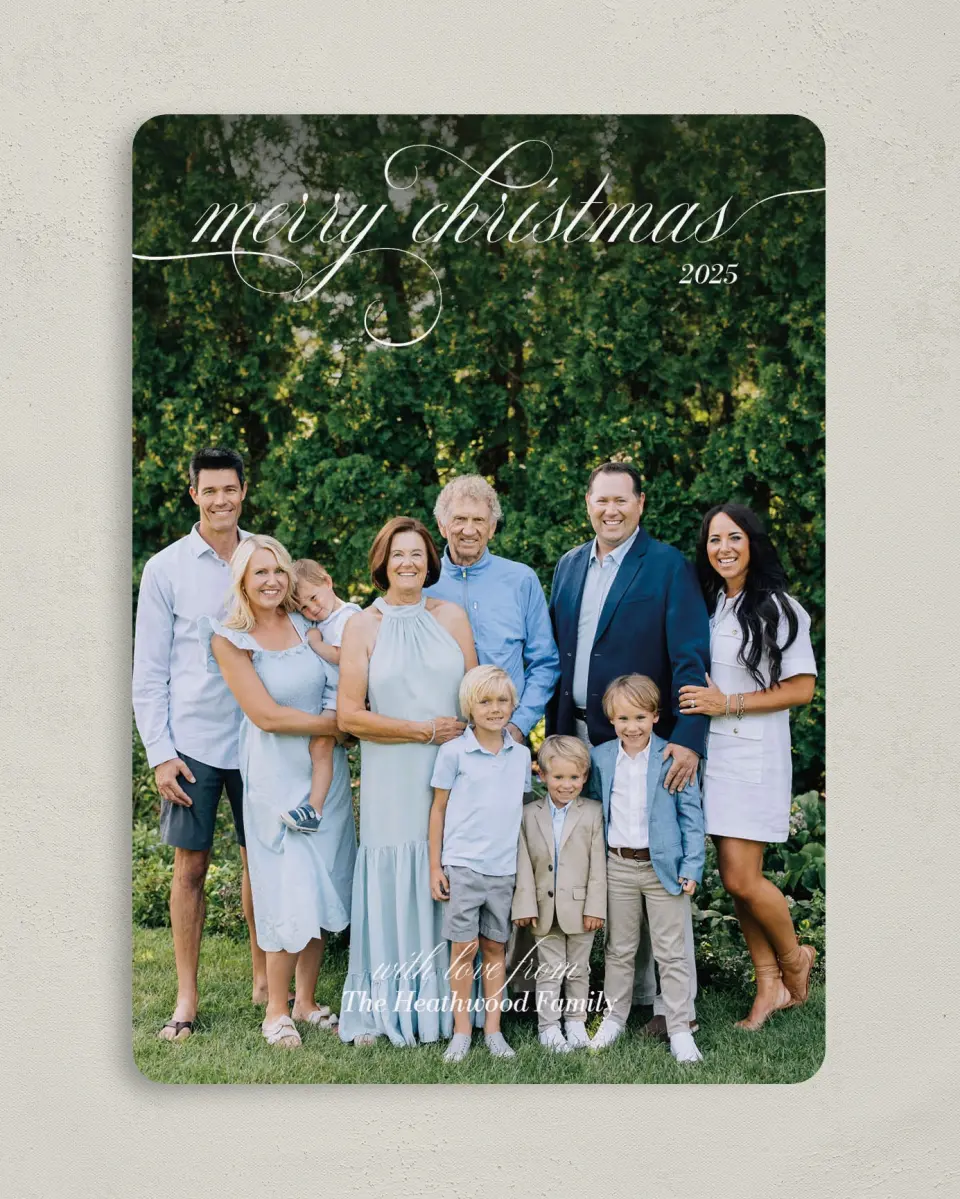This is a 5" x 7" Christmas Card called Classic Christmas printed in full color on Premium Smooth paper