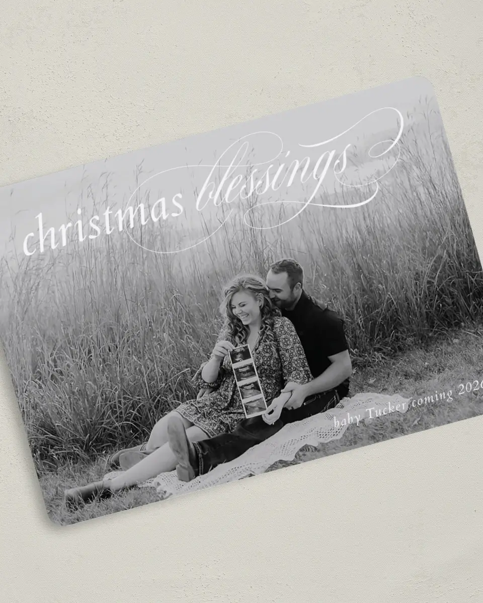 This is a 5" x 7" Christmas Card called Our Christmas Blessing printed in full color on Premium Smooth paper