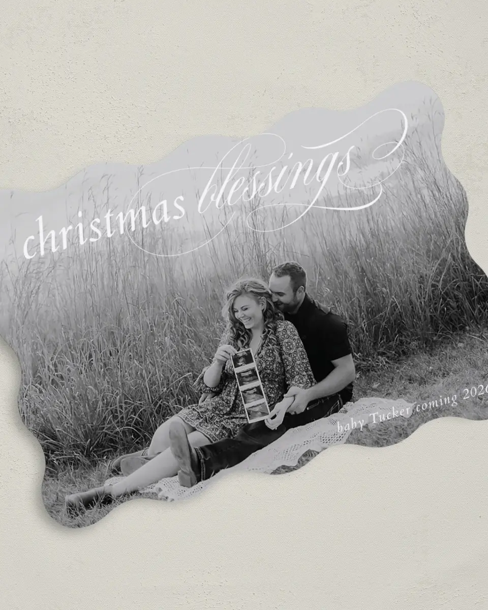 This is a 5" x 7" Christmas Card called Our Christmas Blessing printed in full color on Premium Smooth paper