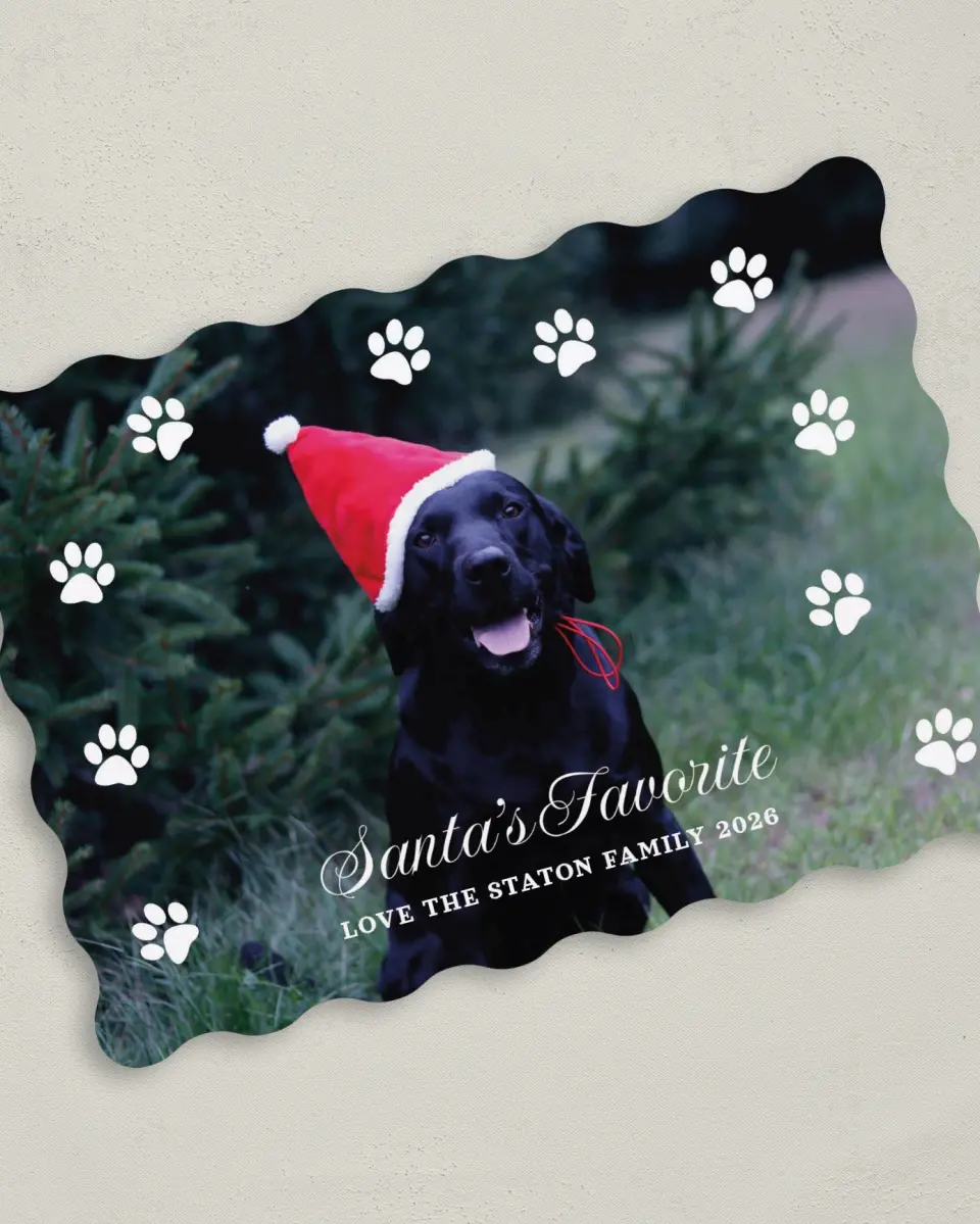 This is a 5" x 7" Christmas Card called Santa's Favorite printed in full color on Premium Smooth paper