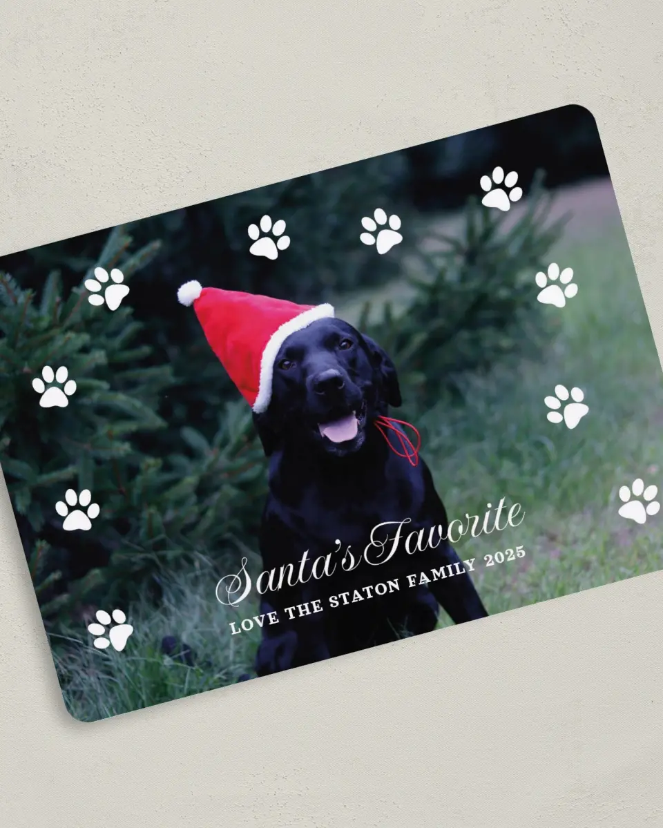 This is a 5" x 7" Christmas Card called Santa's Favorite printed in full color on Premium Smooth paper