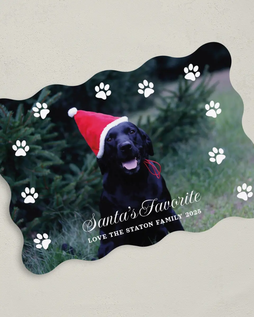 This is a 5" x 7" Christmas Card called Santa's Favorite printed in full color on Premium Smooth paper