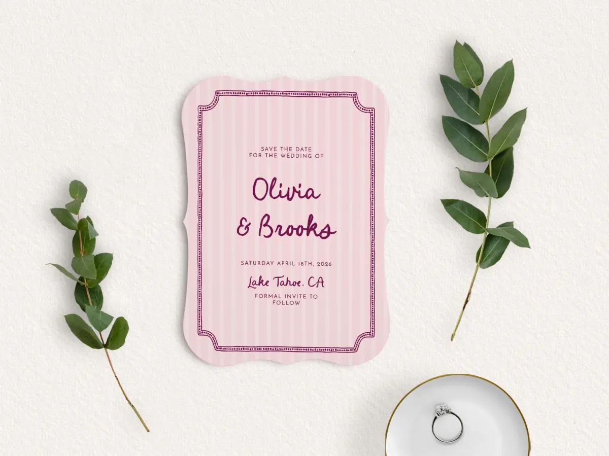 Save the Date Card with Optional Guest Addressing Service