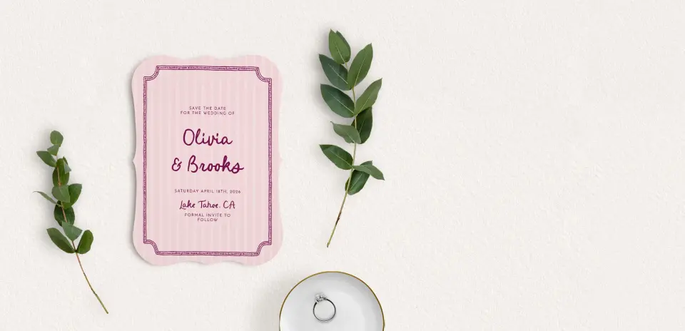 Save the Date Card with Optional Guest Addressing Service