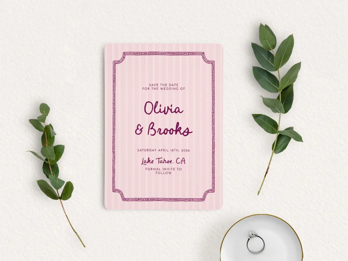 Save the Date Card with Optional Guest Addressing Service