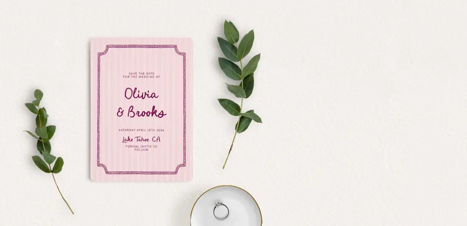Save the Date Card with Optional Guest Addressing Service