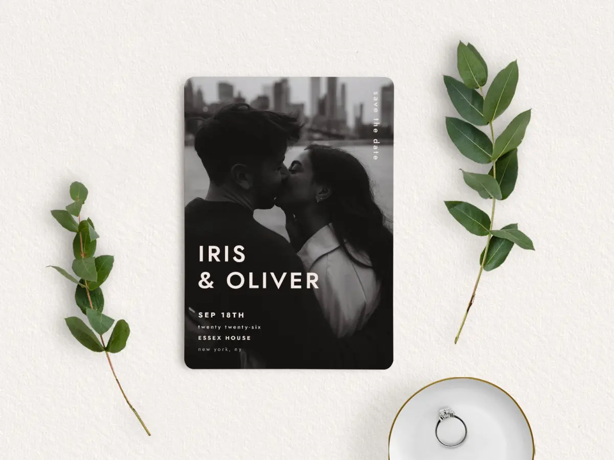 Save the Date Card with Optional Guest Addressing Service