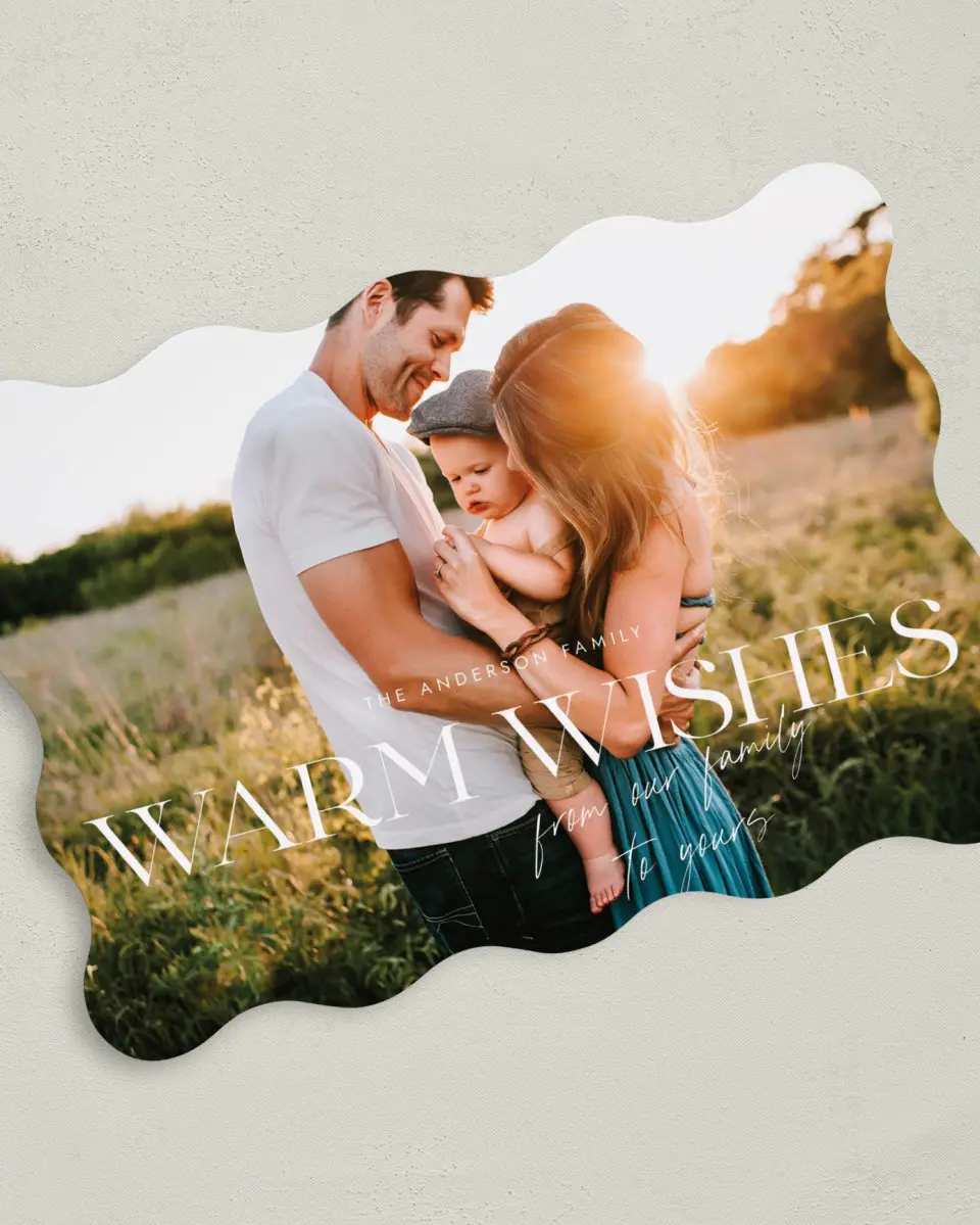 This is a 5" x 7" Christmas Card called Warm Wishes printed in full color on Premium Smooth paper