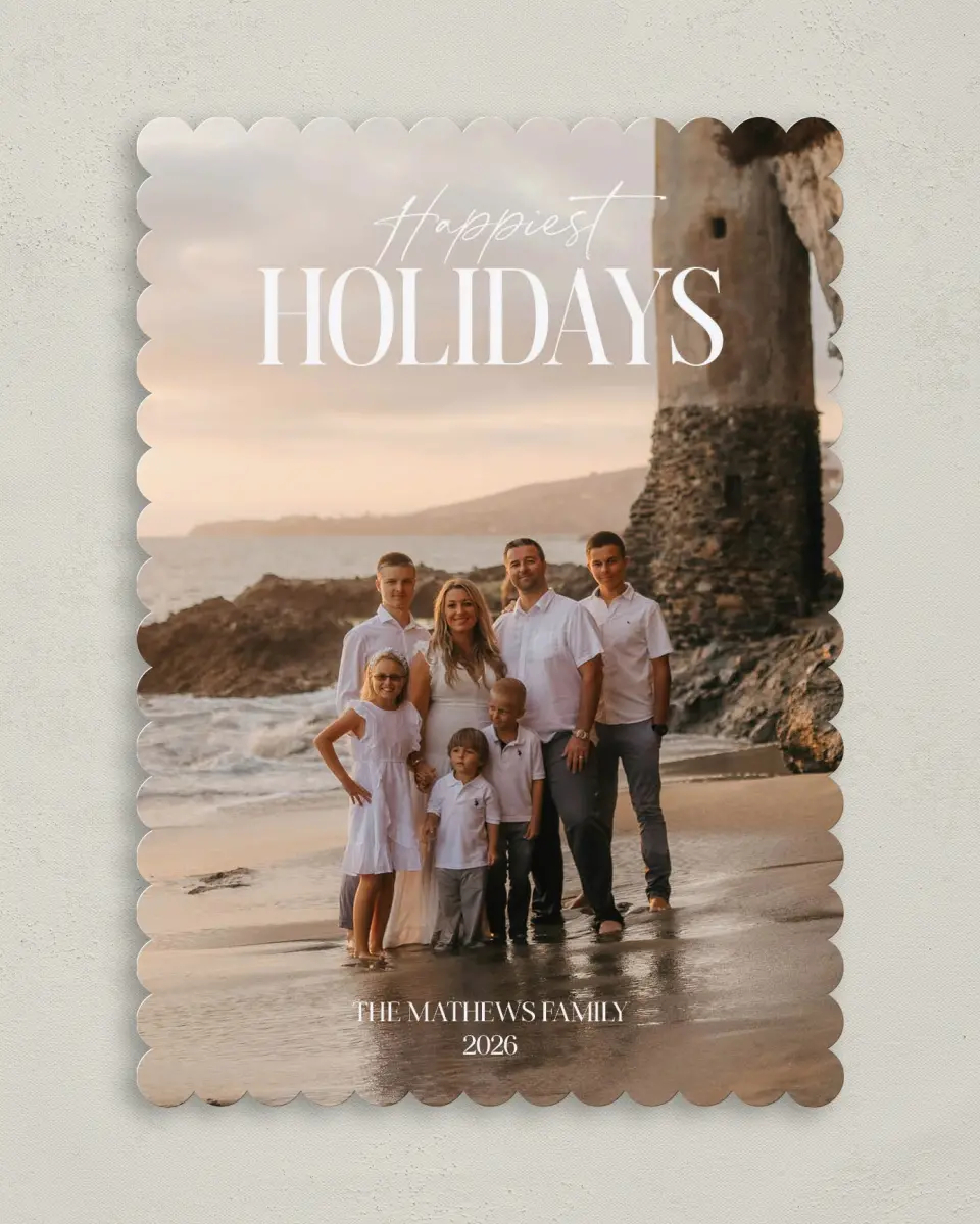 This is a 5" x 7" Christmas Card called Happy Greeting printed in full color on Premium Smooth paper on Premium Smooth paper on Premium Smooth paper