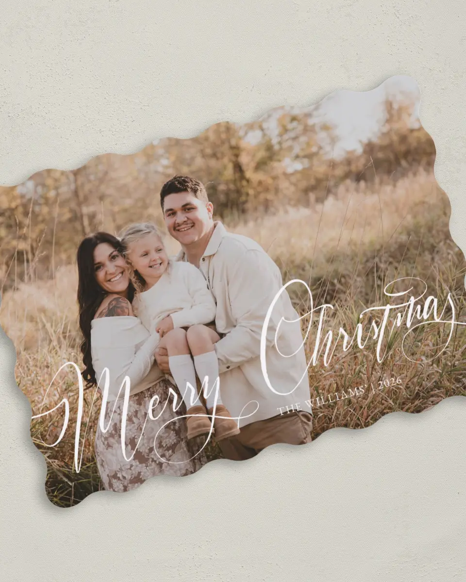 This is a 5" x 7" Christmas Card called Simply Stated printed in full color on Premium Smooth paper