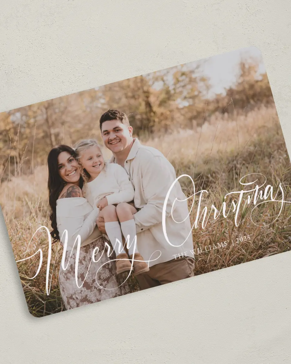 This is a 5" x 7" Christmas Card called Simply Stated printed in full color on Premium Smooth paper