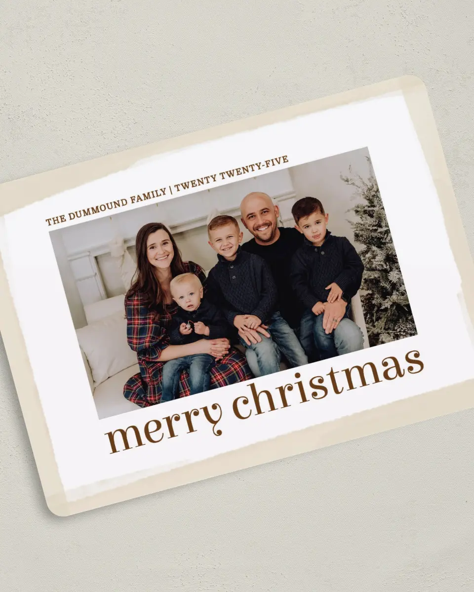 This is a 5" x 7" Christmas Card called Watercolor Wonderland printed in full color on Premium Smooth paper