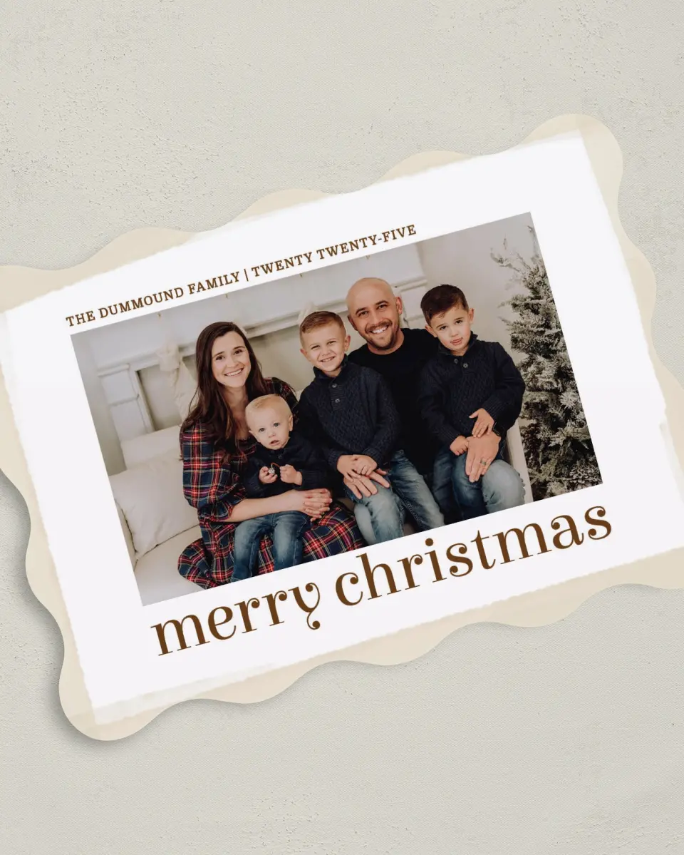 This is a 5" x 7" Christmas Card called Watercolor Wonderland printed in full color on Premium Smooth paper