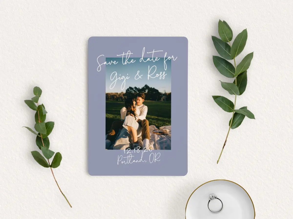 Save the Date Card with Optional Guest Addressing Service