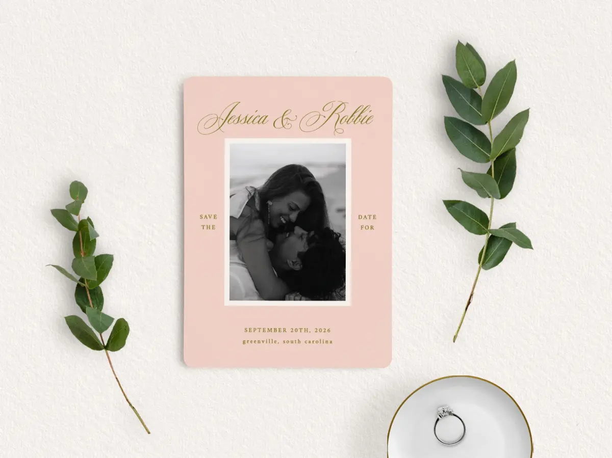 Save the Date Card with Optional Guest Addressing Service