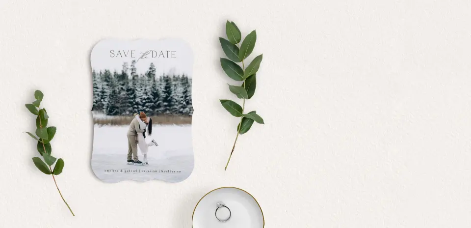 Save the Date Card with Optional Guest Addressing Service