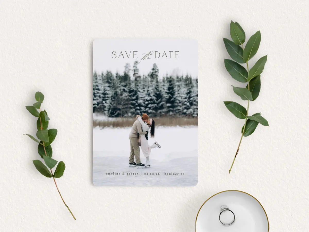 Save the Date Card with Optional Guest Addressing Service