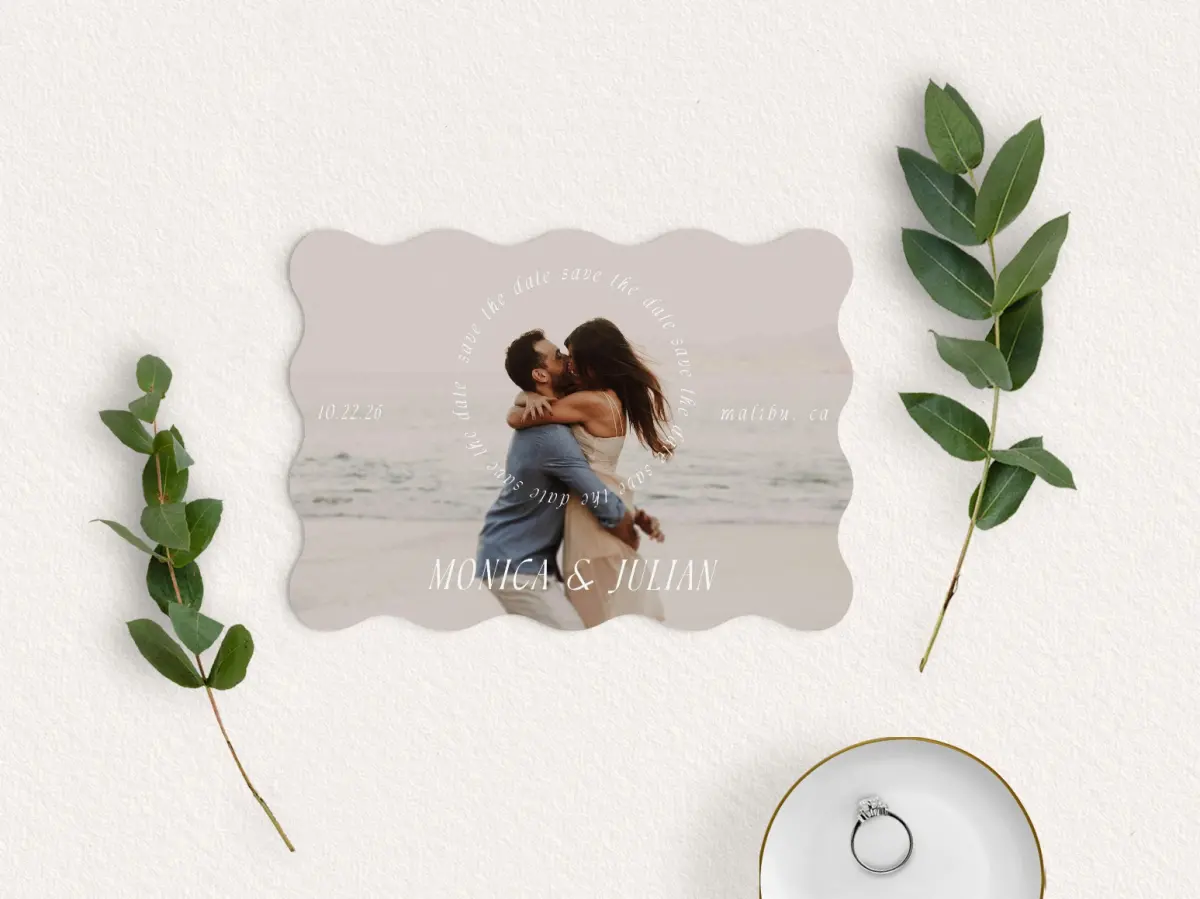 Save the Date Card with Optional Guest Addressing Service