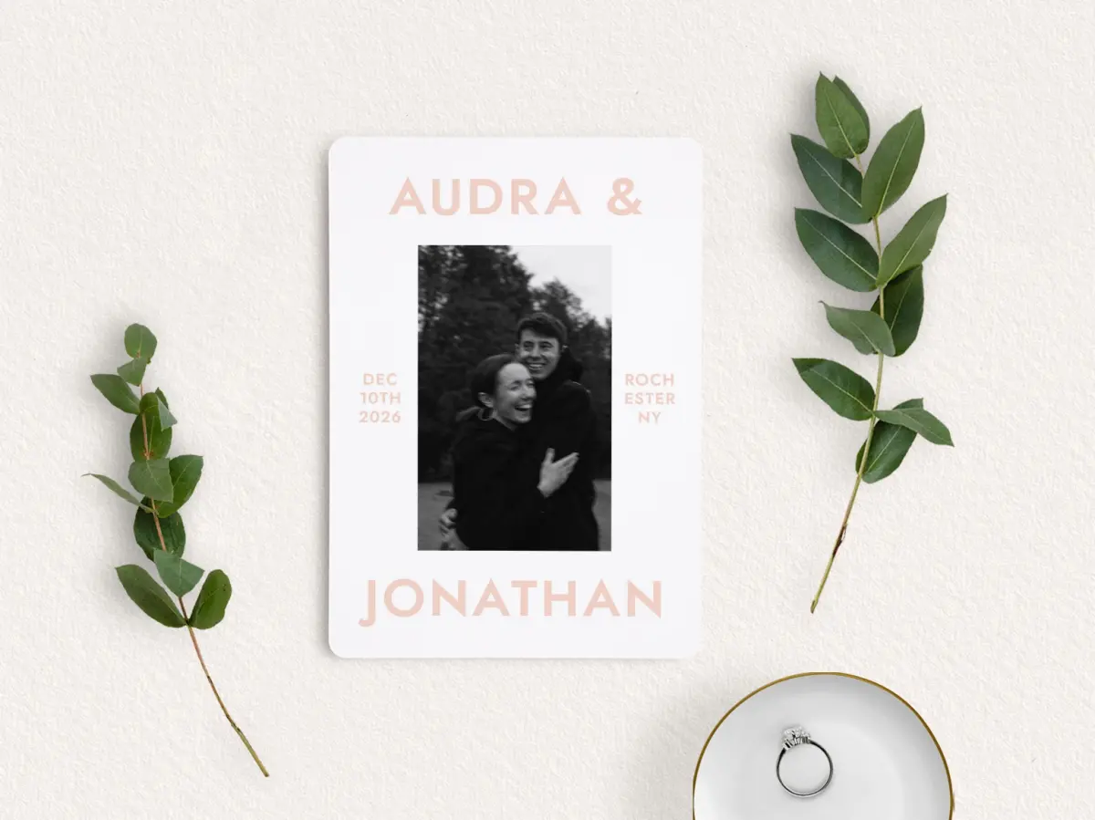 Save the Date Card with Optional Guest Addressing Service