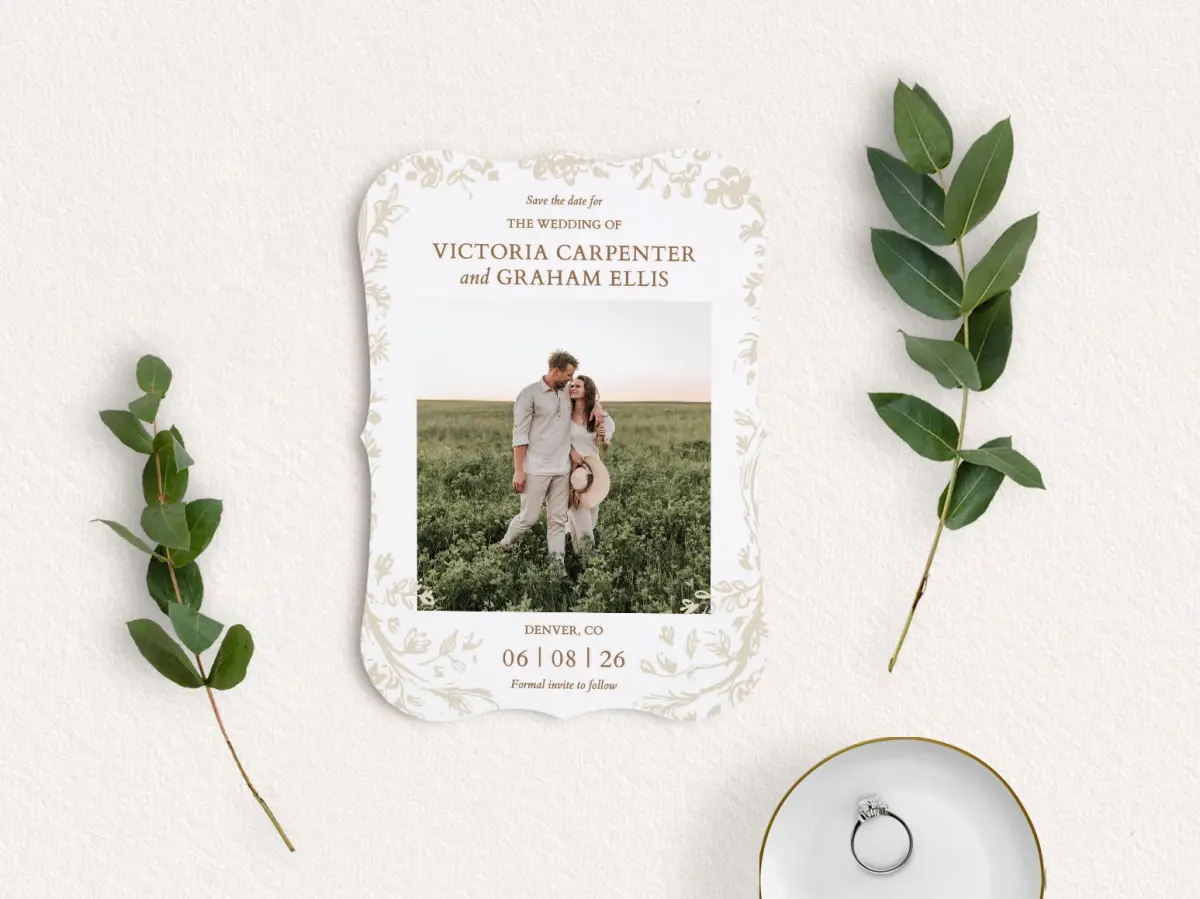 Save the Date Card with Optional Guest Addressing Service