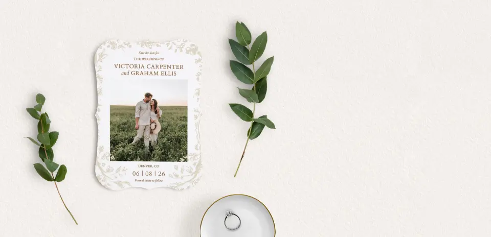 Save the Date Card with Optional Guest Addressing Service