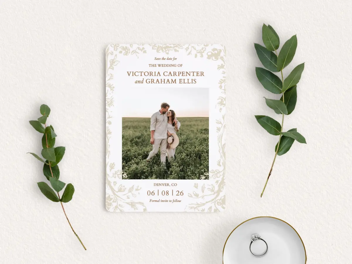 Save the Date Card with Optional Guest Addressing Service