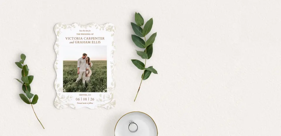Save the Date Card with Optional Guest Addressing Service