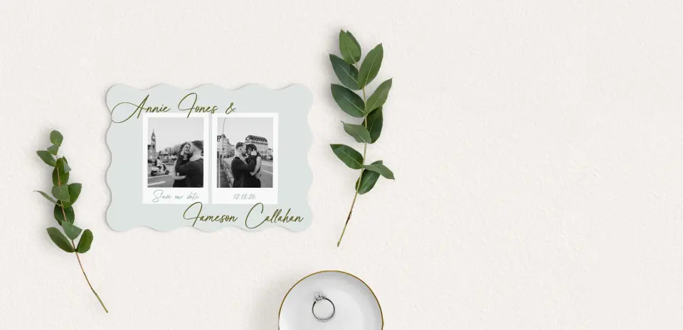 Save the Date Card with Optional Guest Addressing Service