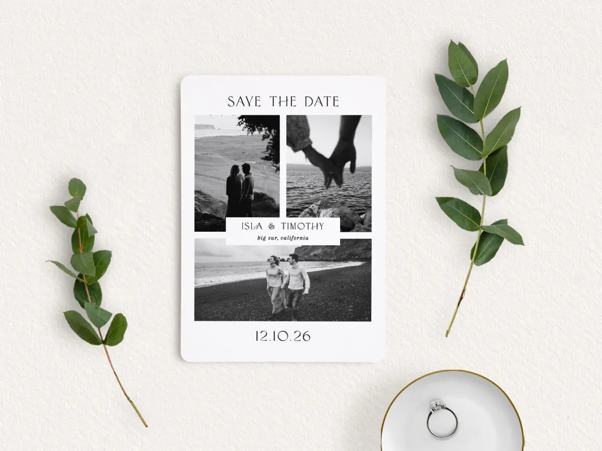 Save the Date Card with Optional Guest Addressing Service