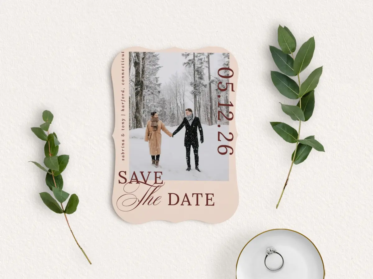 Save the Date Card with Optional Guest Addressing Service