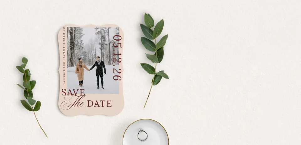 Save the Date Card with Optional Guest Addressing Service