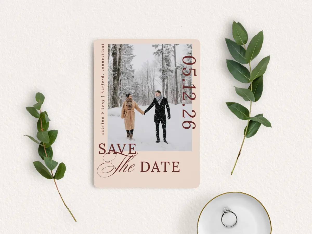 Save the Date Card with Optional Guest Addressing Service