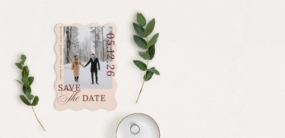 Save the Date Card with Optional Guest Addressing Service
