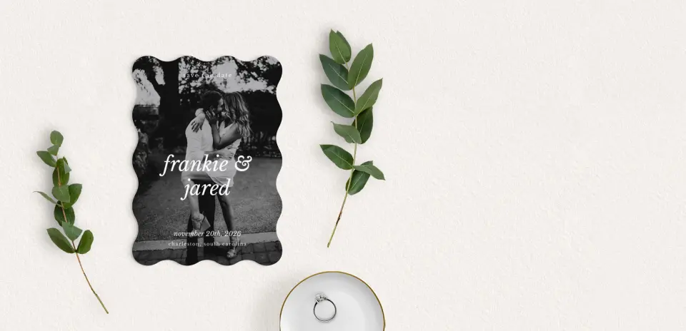 Save the Date Card with Optional Guest Addressing Service