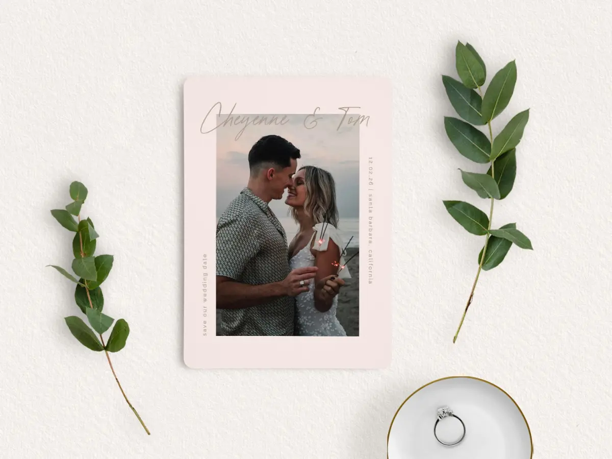 Save the Date Card with Optional Guest Addressing Service