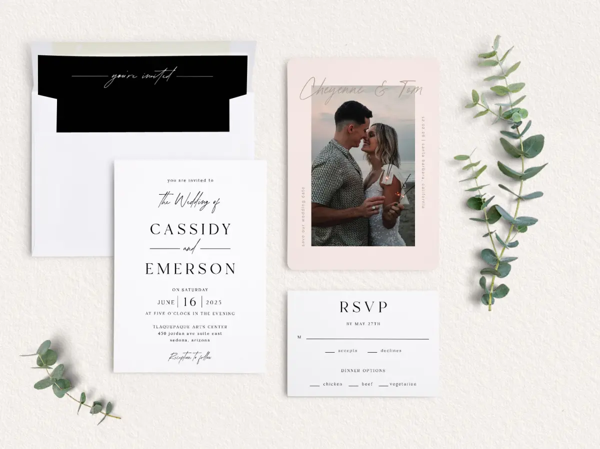 Front of Save the Date Card