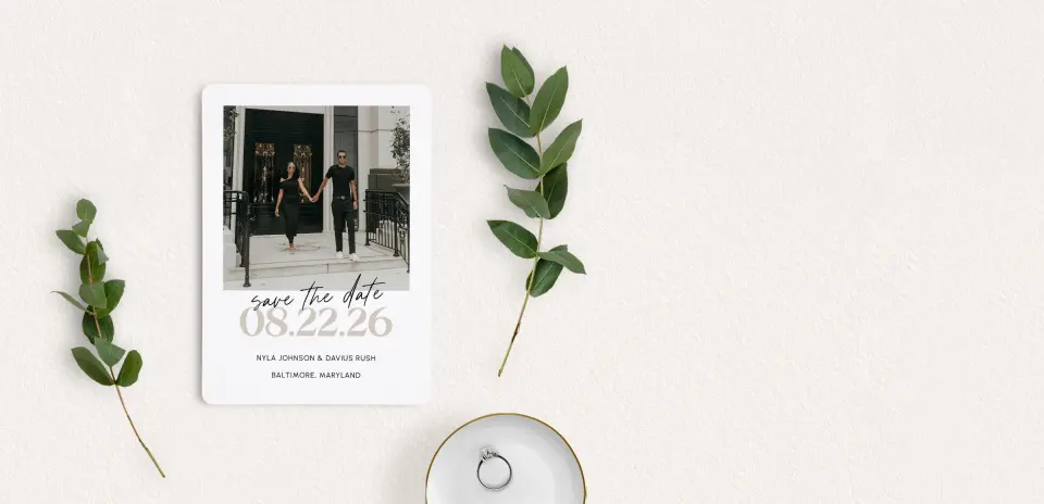 Save the Date Card with Optional Guest Addressing Service