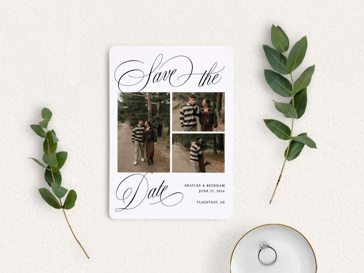 Save the Date Card with Optional Guest Addressing Service