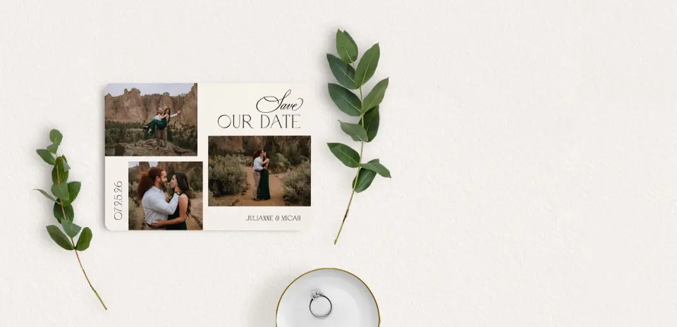 Save the Date Card with Optional Guest Addressing Service