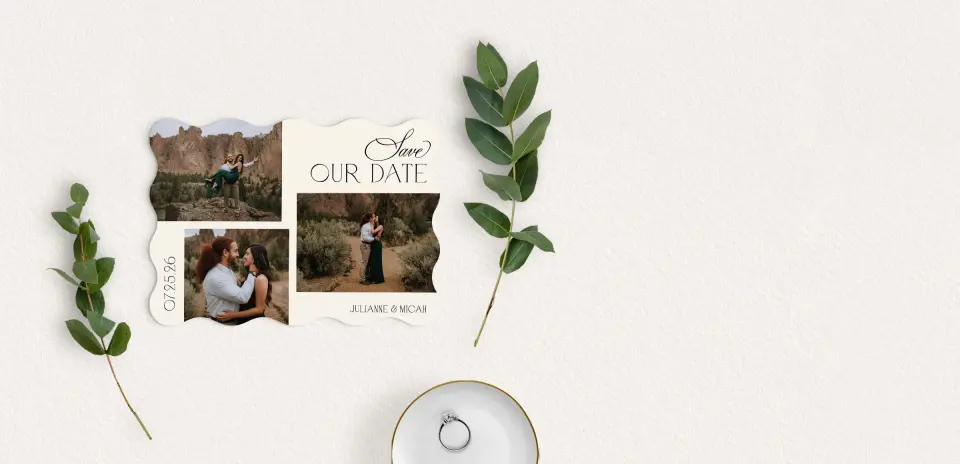 Save the Date Card with Optional Guest Addressing Service