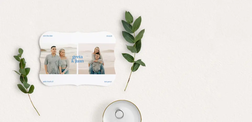 Save the Date Card with Optional Guest Addressing Service