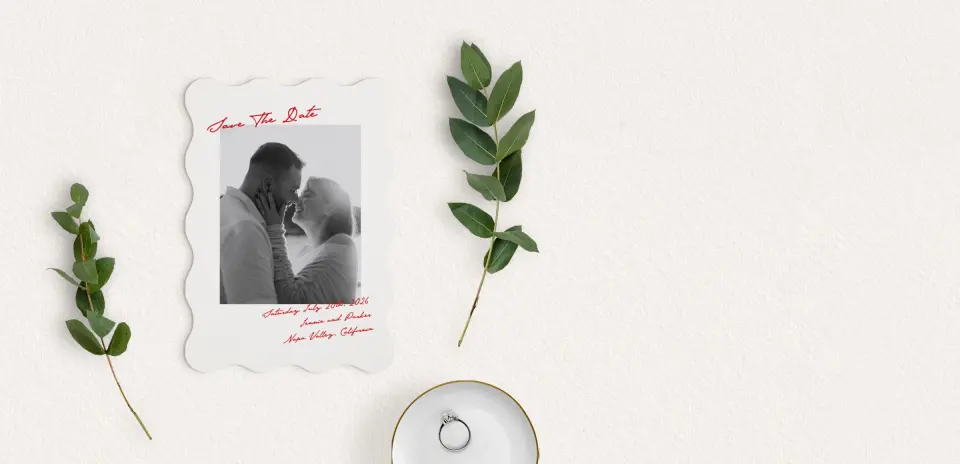 Save the Date Card with Optional Guest Addressing Service