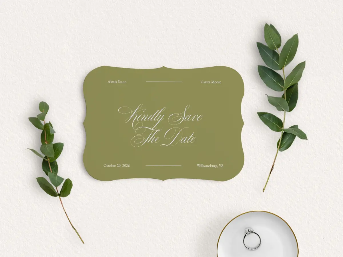 Save the Date Card with Optional Guest Addressing Service