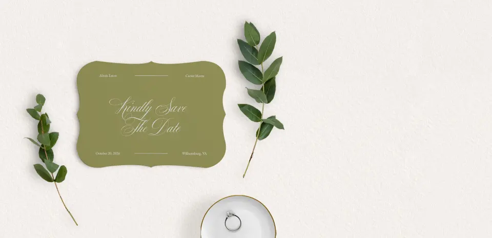 Save the Date Card with Optional Guest Addressing Service