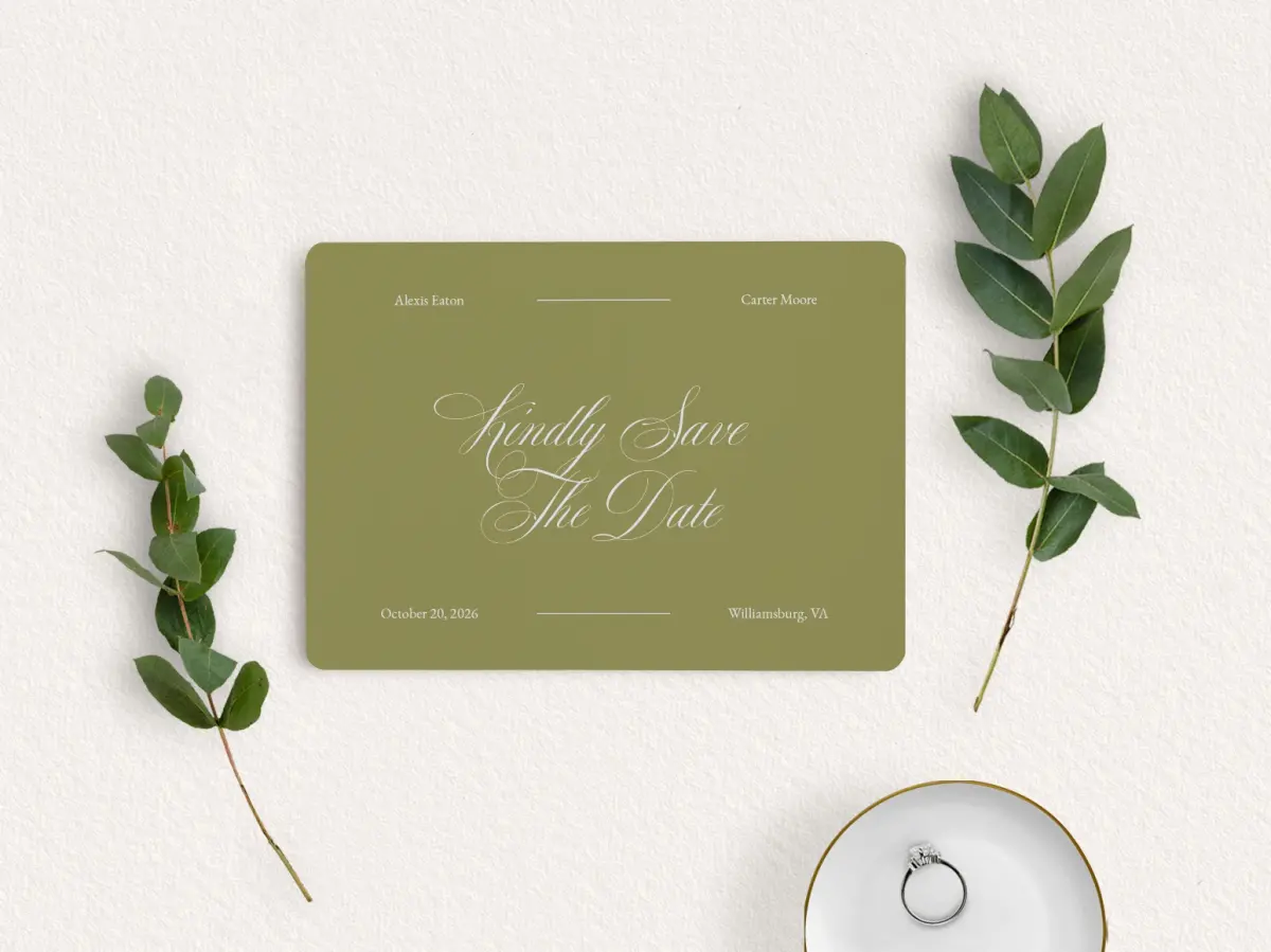 Save the Date Card with Optional Guest Addressing Service