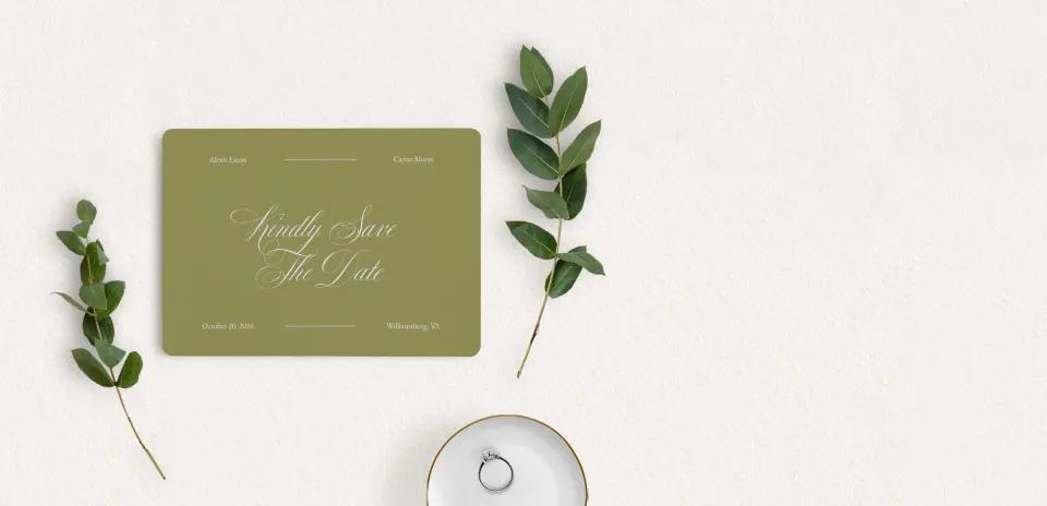 Save the Date Card with Optional Guest Addressing Service