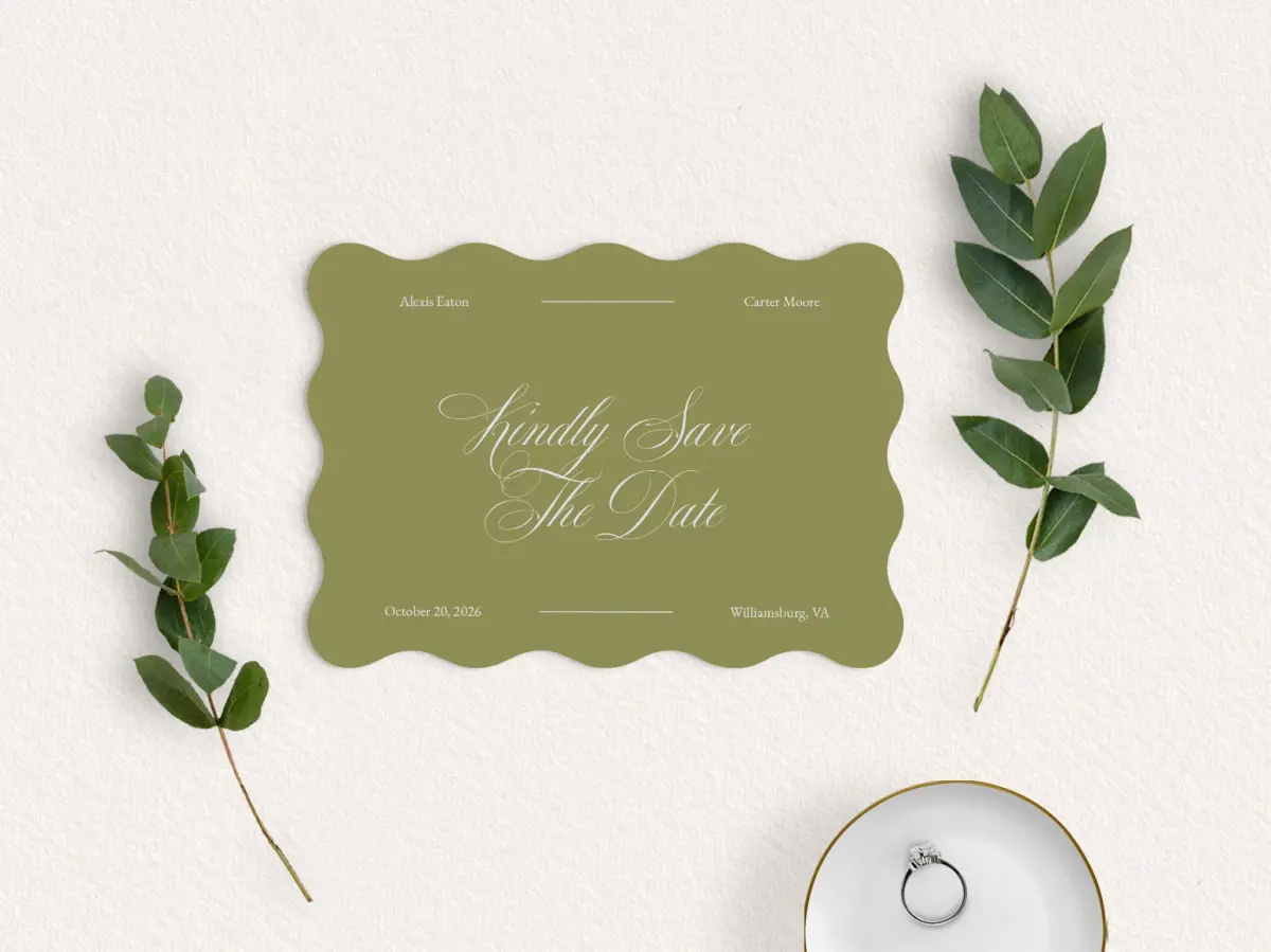Save the Date Card with Optional Guest Addressing Service