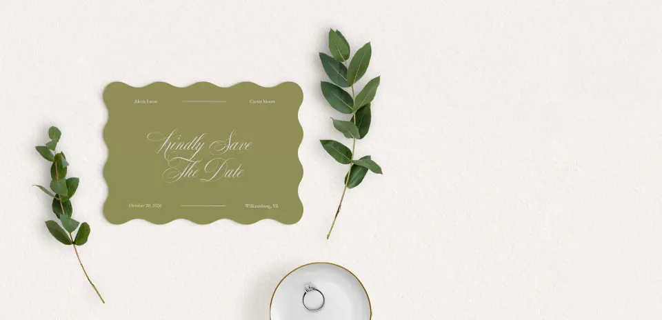 Save the Date Card with Optional Guest Addressing Service