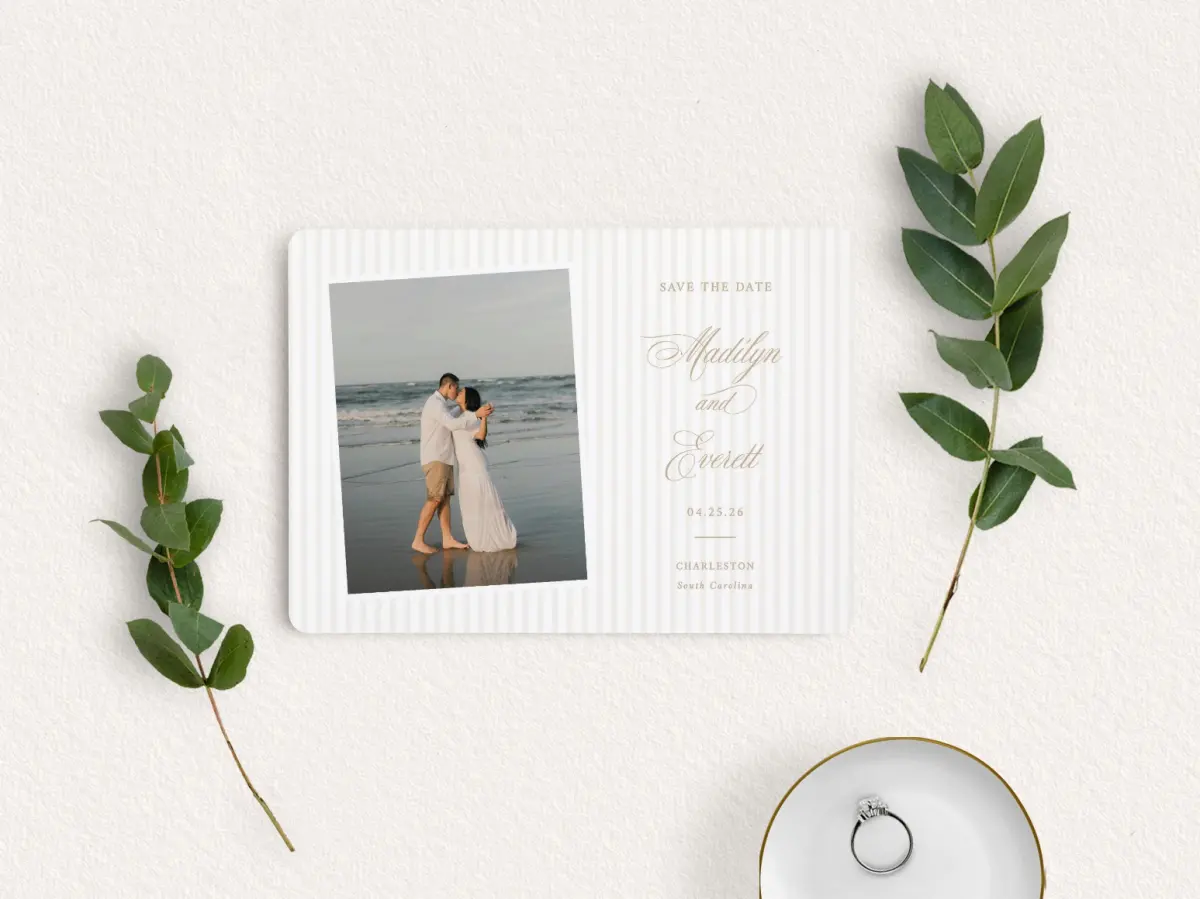 Save the Date Card with Optional Guest Addressing Service